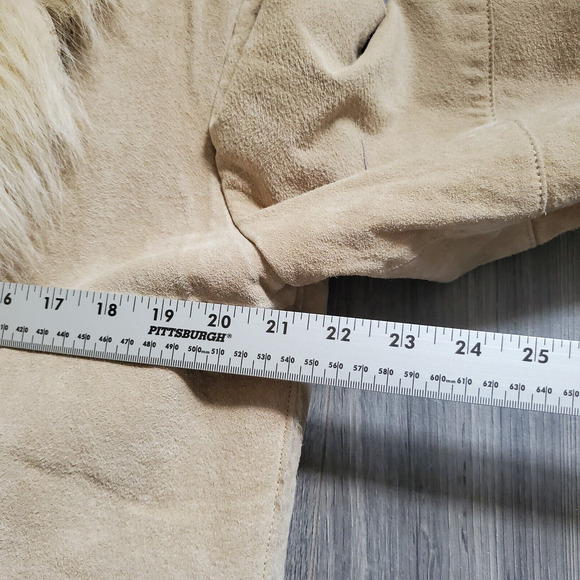 Vintage Penny Lane Coat Women's Large Long Leather Fur Boho Classic 90s Y2K - Picture 6 of 16